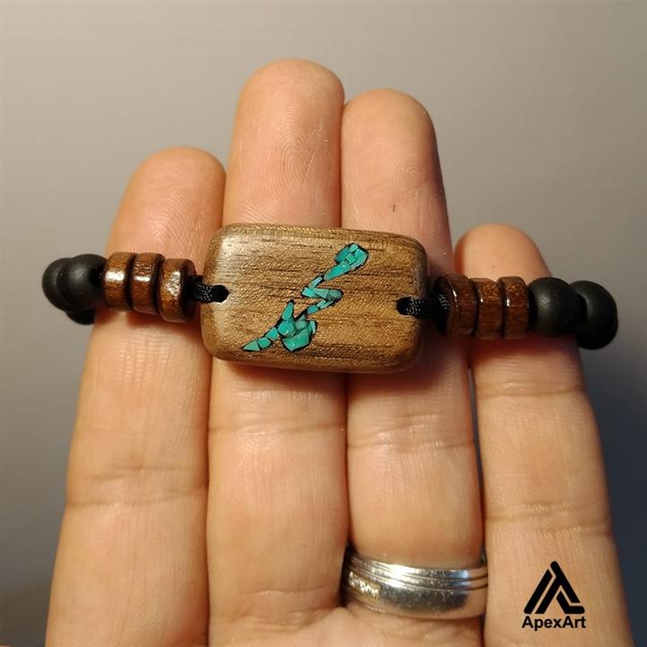 دستبند فیروزه کوبی شده طرح محمد کد 323